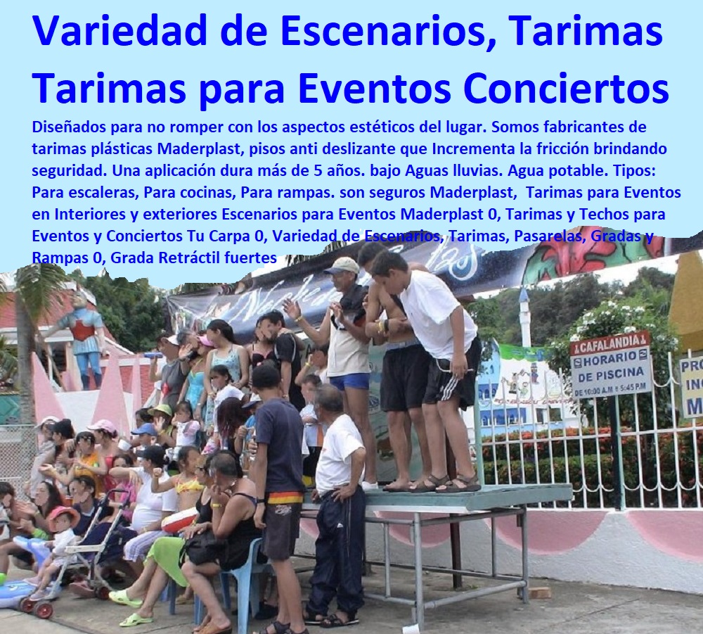 Tarimas para Eventos en Interiores y exteriores Escenarios para Eventos Maderplast 0, Tarimas y Techos para Eventos y Conciertos Tu Carpa 0, Variedad de Escenarios, Tarimas, Pasarelas, Gradas y Rampas 0, Grada Retráctil fuertes Tarimas para Eventos en Interiores y exteriores Escenarios para Eventos Maderplast 0, Tarimas y Techos para Eventos y Conciertos Tu Carpa 0, Variedad de Escenarios, Tarimas, Pasarelas, Gradas y Rampas 0, Grada Retráctil fuertes